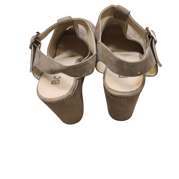 BC Footwear Women's Here We Go Now Platform Wedge Sandal, Taupe v-Suede, 8.5 - Picture 9 of 10
